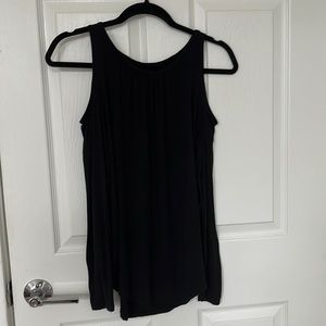 Simple Black Cold Shoulder Top